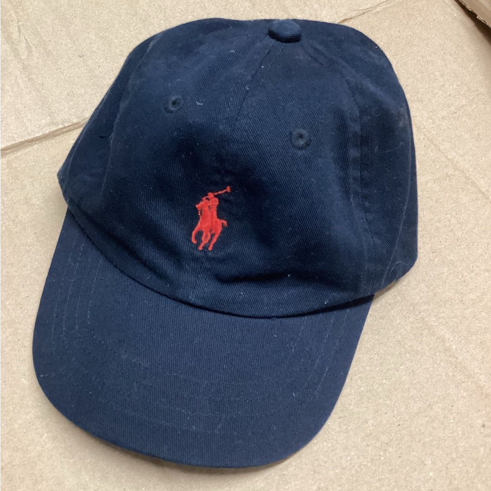Children’s Ralph Lauren Navy Blue Hat with Red Pony